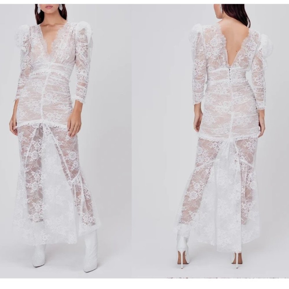 FOR LOVE & LEMONS SAMPLE CHEYENNE LACE MAXI DRESS